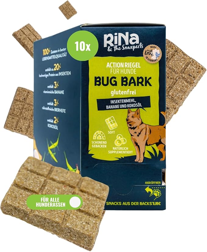 RiNa - Scatola per barre, 10 pezzi, senza glutine, per particolari esigenze nutrizionali, con farina di insetti