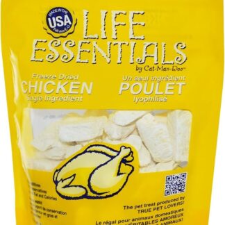 LIFE ESSENTIALS BY CAT-MAN-DOO Trattamenti di pollo liofilizzati completamente naturali per cani e gatti privi di cereali, riempitivi, additivi e conservanti realizzati con orgoglio negli Stati Uniti - Borsa da 56,7 g