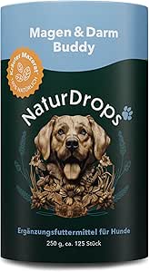 NaturDrops Stomaco & intestino Buddy spuntini per cani con funzione, 125 pezzi, supporta una digestione regolata, 100% naturale - 250 g