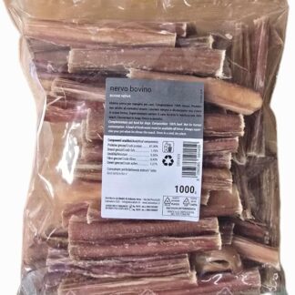 DEI NATURE Nervo Bovino Premium per Cani, 1 KG, lunghezza circa 12 CM, Snack Masticativo 100% Naturale