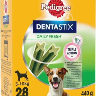 Pedigree, Snack per cani, Tratta per cani Dentastix Daily Fresh Dental Care, 4 x (4 x 7 stick / 110 g), 1,76 kg