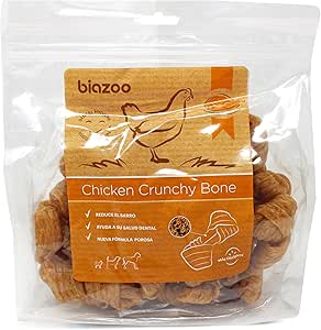 Biazoo Osso Croccante di Pollo 500 gr Snack per Cani Adatto a Tutte Le Razze e Dimensioni. Aiuta l'igiene dentale