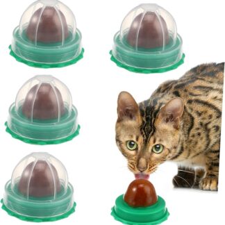 Toyvian 5pezzi Snack Per Gatti Caramelle Leccabili Palline Di Catnip Attaccabili Divani Pareti Porte Finestre Mobili Coperchio Rotante