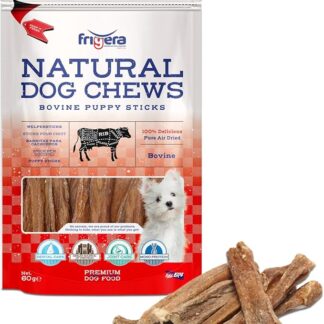 Frigera Bacchette per cuccioli, 60 g, naturali, ricchi di proteine, per cuccioli, senza glutine e cereali, snack per cani di alta qualità senza additivi