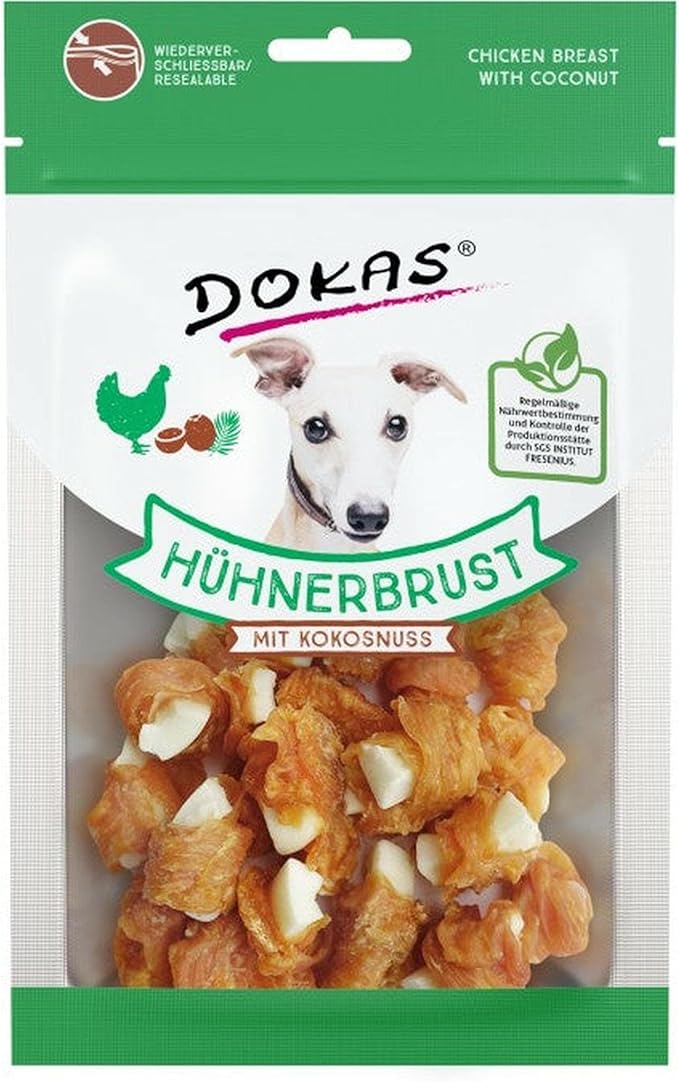 Dokas Dog Hühnerbrust mit Kokosnuss 60g (Menge: 9 je Bestelleinheit)