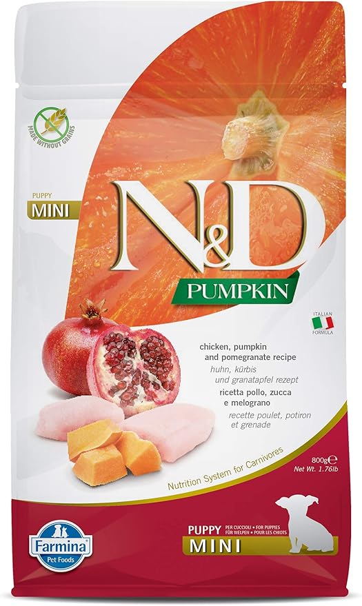 Farmina, N&D Pumpkin, Pollo, Zucca e Melograno, Cane Puppy Mini, 800gr