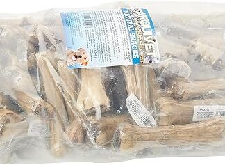 ARQUIVET Osso di bufalo pressato ripieno di budello di bufalo - 13 cm - Espositore da 60 pezzi - 3.000 g - Snack naturale per cani