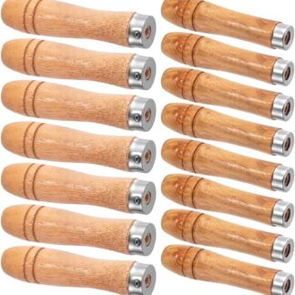 yomoe 20 Pezzi di Manico per In Legno con Robusti Collari In Metallo, 10 Pezzi per da 6 Pollici A 8 Pollici + 10 Pezzi per da 10 Pollici A 12 Pollici (2 Dimensioni)