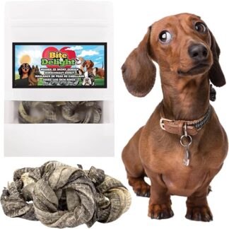 Bite & Delight 1kg Donut di Pelle di Merluzzo Essiccata per Cani - Snack Naturale al Gusto Intenso - Anello di Pesce Secco per Cani - Trattamento Sano e Delizioso per Cani di Tutte le Taglie