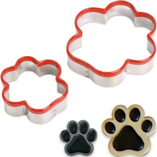 2 formine per biscotti a forma di zampa di cane, formine per biscotti per cani, formine per biscotti fatti in casa, rivestite in morbido PVC per protezione, 10,4 cm