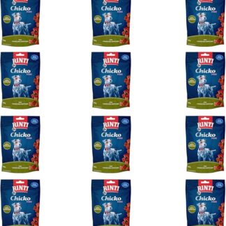 Rinti Chicko Mini Coniglio | Confezione da 12 | 12 x 60 g | Preparato con carne di coniglio fresca | Delicatamente essiccato all'aria | Richiudibile | Senza soia né farine di carne