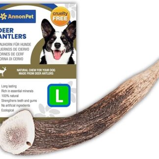 AnnonPet® Corno di Cervo | Masticativi Naturali per Cani | Osso di Cervo per Cani Ricco di Calcio e Fosforo |Ideale per Igiene Orale e Salute Dentale | Riduce tartaro e ansia (Large)