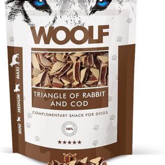 Woolf Perro, Snack triangolini de Conejo y merluzzo Gr.100