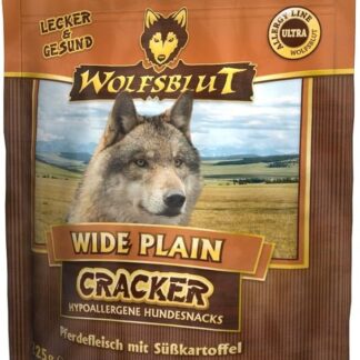 Cracker per cani Wolfsblut Wide Plain, con 41% di carne di cavallo