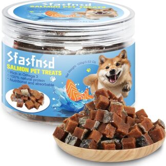 Snack Per Cani, Snack Premio Per l'Addestramento Dei Cani, Pellet Salutari al Salmone Per Canis, Arricchiti Con Omega 3, Nutrienti e di Facile Assorbimento da 3,53 oz