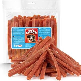 HAPPET Dolcetti per cani, strisce di carne di agnello, prelibatezze naturali ricche di proteine per cani, premio per addestramento salutare e massaggiagengive per cani di tutte le razze, facilmente