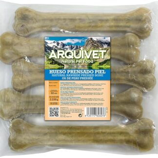 ARQUIVET - Osso pressato in pelle bovina 32 cm (confezione da 5 unità) - Osso per cani - Rinforza i denti del cane - Mastica per cani