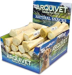 ARQUIVET Osso di bufalo ripieno di grasso di pecora - 16 cm - Espositore da 20 pezzi - 4.600 g - Snack naturale per cani