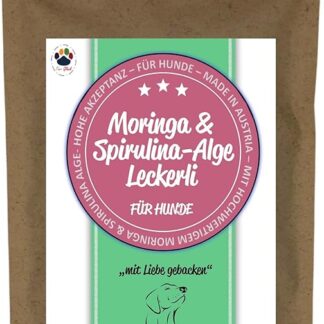 Trade Teamwork® Senza glutine Moringa & Spirulina Alge Deliziosi – Per cani 250 g / Prodotto in Austria