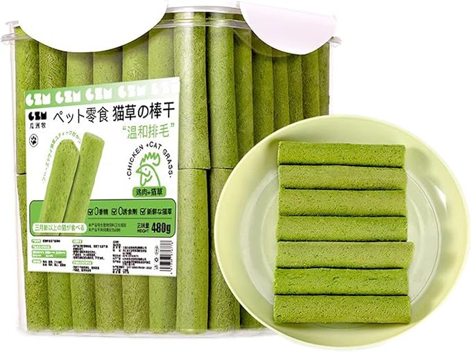 Shurzzesj 80 bastoncini per dentizione per gatti per gatti bastoncini da masticare per gatti verde bastoncini per dentizione per gatti naturali bastoncini per per gatti per interni
