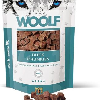 Biscotti per cani snack naturali con carne di anatra 93% senza conservanti premietti per cani addestramento bocconcini ricchi di proteine e vitamine 100 g | WOOLF