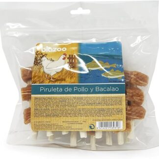 biozoo Biazoo Lecca-lecca di pollo e merluzzo 500 gr Snack per cani adatto a tutte le razze e dimensioni. Snack Altamente digeribile e ad alto contenuto proteico.