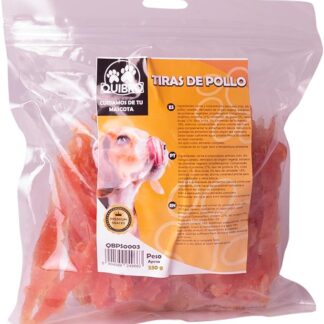 Quibropets Strisce di pollo – Chuches per cani, premi naturali senza cereali, snack per animali domestici, premi disidratati, 530 g