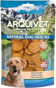ARQUIVET Chips di pollo - 100 g - Snack 100% naturali per cani - prelibatezze per cani - Prodotto leggero - Molto ricco di sostanze nutritive