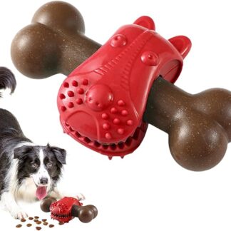 Dog Chew Toy - osso della dentizione interattiva, distributore di prelezzi ricaricabili | Giocattolo da masticare cucciolo durevole per dalla noia, attività di arricchimento, salute dentale,