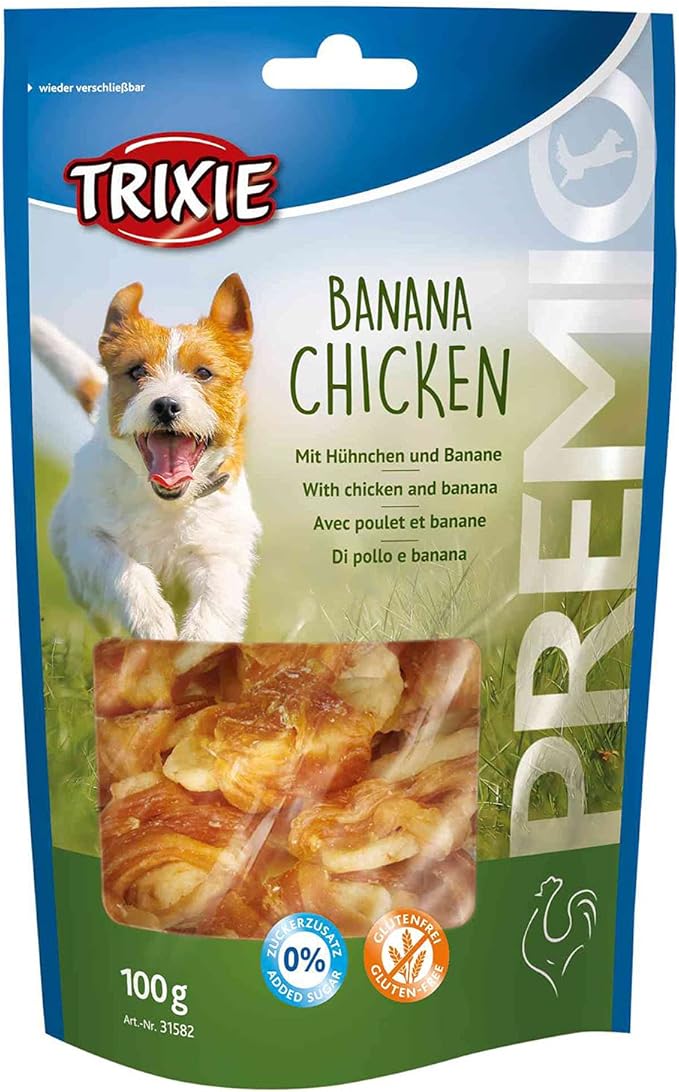 TRIXIE Snack PREMIO Banana & Chicken, 100 g, Cane