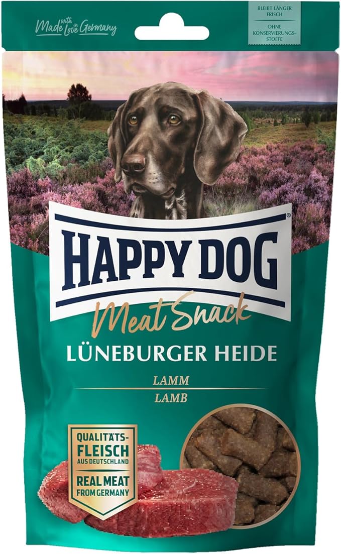 Happy Dog 60700 – Meat Snack Lüneburger Heide – Deliziosi per cani sensibili in carne di agnello secca, contenuto 75 g