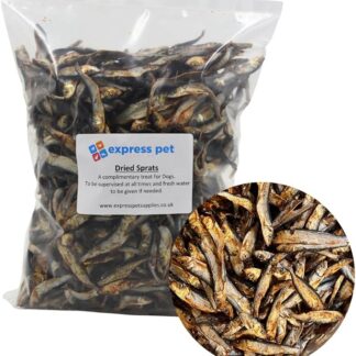 Express Pet Supplies Spratti baltici essiccati di alta qualità (pesci piccoli), 100% naturale, da masticare, 250 g
