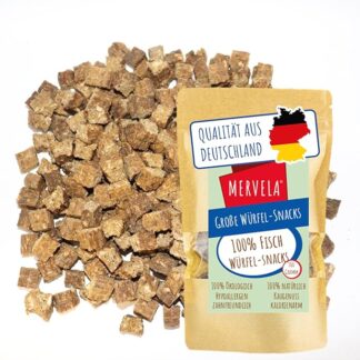 MERVELA® Cuffia a cubo per cani, 500 g [qualità dalla Germania] per chi soffre di allergie, ricompensa, snack da allenamento, senza cereali, spuntino per cani, ipoallergenico, per cani