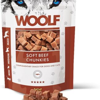 Biscotti per cani snack naturali con carne di manzo 85% senza conservanti premietti per animale addestramento bocconcini per cani morbidi 100 g | WOOLF