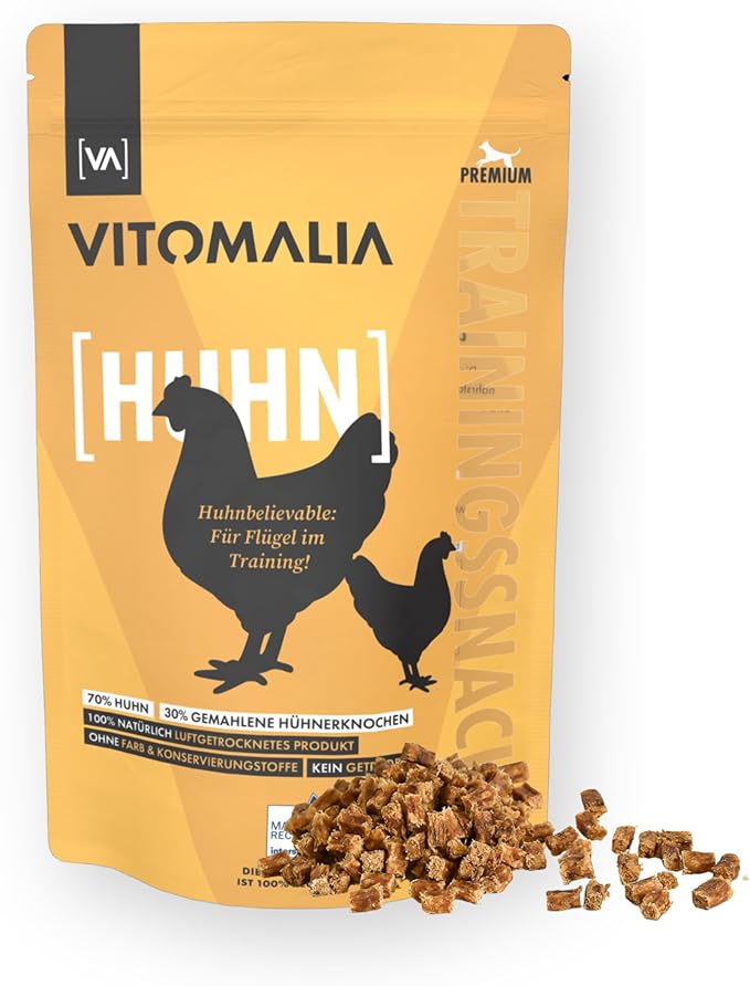 VITOMALIA® Snack da allenamento per pollo, 500 g, per cani, profumati intensi, delicati, secchi, per addestramento dei cani, senza cereali e naturali | Delicati e snack per cani