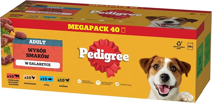 Pedigree DOGCARE - Sacchetto per alimenti per cani, in gelatina, 40 x 100 g