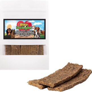 Bite & Delight 200g Strisce di Carne di Coniglio per Cani – Snack Naturali Morbidi – Senza Additivi Artificiali – Salute Dentale e Recupero Muscolare