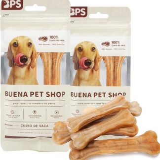 4 Pezzi Osso Pressato per Cani Pelle Bovina Rinforzante per Denti Bastone Dentale snack per Cani 14 cm (4 pezzi) BPS-5000 * 4