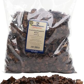 Tiernahrung Schwenner - Cuffia da allenamento secca per cani, 1000 g, polmoni bovini, sacchetti per cani per addestramento