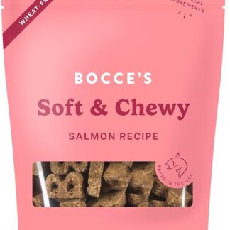 Bocce's Bakery Salmone al forno ricetta per cani, senza frumento, per uso quotidiano, realizzato con ingredienti veri, cotto negli Stati Uniti, morbido e masticabile