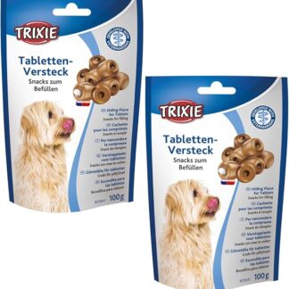 Trixie Nascondiglio per Compresse per Cani | Confezione Doppia | 2 x 100 g | Integratore Alimentare per Cani | Facilita l'Assunzione di Medicinali | Apertura per Compresse