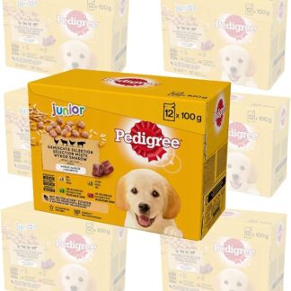 PEDIGREE DOGCARE Pouch Wet (Mixed) Chunks in Jelly JUNIOR 100 G Multipack Standard 84 x 100 g
