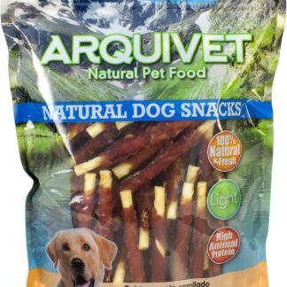 ARQUIVET Twist di anatra arrotolata - 13 cm / 1 Kg - Snack 100% naturali per cani - prelibatezze per cani - Prodotto leggero - Molto ricco di sostanze nutritive