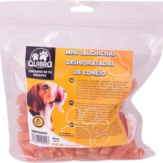 Quibropets Mini Salsicce di coniglio - Cuccioli per cani, premi naturali senza cereali, snack per animali domestici, premi disidratati, 530 g