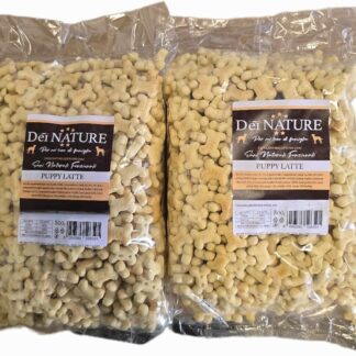 DEI NATURE Biscotti per Cani,Mini Ossicini al Latte, 2 Confezioni da 800g, Snack per Cani-Premio per cani