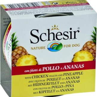 Schesir Dog Pollo con ananas, Filetti di pollo con ananas, 150 gr