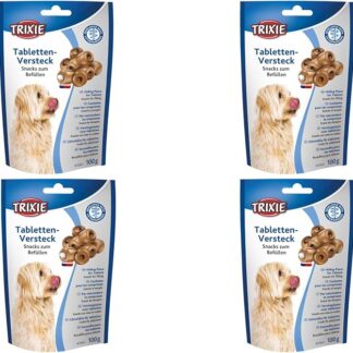 Trixie Nascondiglio per Compresse per Cani | Confezione da 4 | 4 x 100 g | Integratore Alimentare per Cani | Facilita l'Assunzione di Medicinali | Apertura per Compresse