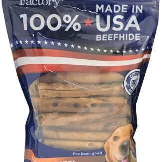 Pet Factory 100% Made in USA Manzo, 12,7 cm, panini patatine fritte, dolcetti da masticare per cani, sapore di burro di arachidi, 20 pezzi/1 confezione