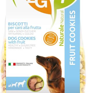 2G Pet Food Fruit Cookies Biscotti per Cani alla Frutta Snack Naturale e Salutare Made in Italy con papaia, mela e banana Croccanti e Genuini Perfetti per Tutte le Taglie e Età