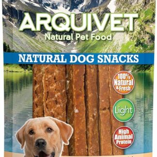 ARQUIVET Strisce di salmone con pelle 100 g - Snack 100% naturali per cani - prelibatezze per cani - Prodotto leggero - Molto ricco di sostanze nutritive